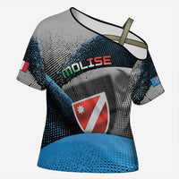 Personalized Italy Molise Cross Shoulder Shirt Coat Of Arms With Dynamic Dot Patterns