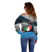 Personalized Italy Molise Off Shoulder Sweater Coat Of Arms With Dynamic Dot Patterns