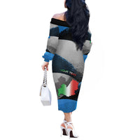 Personalized Italy Molise Off The Shoulder Long Sleeve Dress Coat Of Arms With Dynamic Dot Patterns