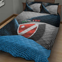 Italy Molise Quilt Bed Set Coat Of Arms With Dynamic Dot Patterns