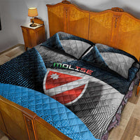 Italy Molise Quilt Bed Set Coat Of Arms With Dynamic Dot Patterns