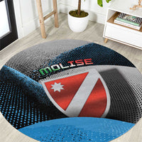 Italy Molise Round Carpet Coat Of Arms With Dynamic Dot Patterns