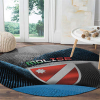 Italy Molise Round Carpet Coat Of Arms With Dynamic Dot Patterns