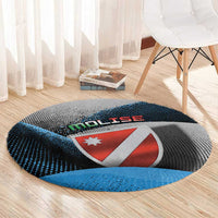 Italy Molise Round Carpet Coat Of Arms With Dynamic Dot Patterns