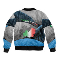 Personalized Italy Molise Sleeve Zip Bomber Jacket Coat Of Arms With Dynamic Dot Patterns