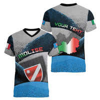 Personalized Italy Molise Women V-Neck T-Shirt Coat Of Arms With Dynamic Dot Patterns