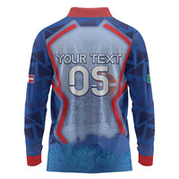 Custom Italy Piedmont Long Sleeve Polo Shirt Capital Turin Urban Sketch