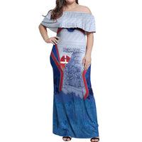 Custom Italy Piedmont Off Shoulder Maxi Dress Capital Turin Urban Sketch