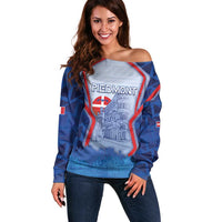 Custom Italy Piedmont Off Shoulder Sweater Capital Turin Urban Sketch