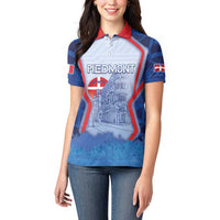 Custom Italy Piedmont Women Polo Shirt Capital Turin Urban Sketch