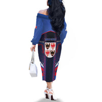 Personalized Italy Trentino-South Tyrol Family Matching Off The Shoulder Long Sleeve Dress and Hawaiian Shirt Coat Of Arms Eagle And Roman Patterns