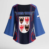 Personalized Italy Trentino-South Tyrol Kimono Sleeve Blouse Coat Of Arms Eagle And Roman Patterns