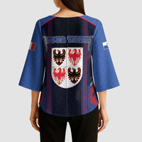 Personalized Italy Trentino-South Tyrol Kimono Sleeve Blouse Coat Of Arms Eagle And Roman Patterns