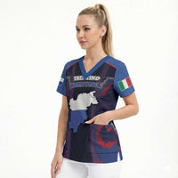 Personalized Italy Trentino-South Tyrol Scrub Top Coat Of Arms Eagle And Roman Patterns