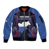 Personalized Italy Trentino-South Tyrol Sleeve Zip Bomber Jacket Coat Of Arms Eagle And Roman Patterns