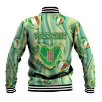 Personalized Italy Umbria Baseball Jacket Flag Emerald Heart Candy