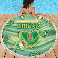 Italy Umbria Beach Blanket Flag Emerald Heart Candy
