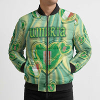 Personalized Italy Umbria Bomber Puffer Jacket Flag Emerald Heart Candy