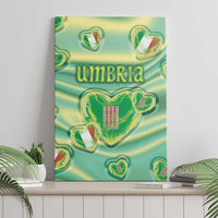 Italy Umbria Canvas Wall Art Flag Emerald Heart Candy