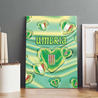 Italy Umbria Canvas Wall Art Flag Emerald Heart Candy