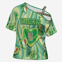 Personalized Italy Umbria Cross Shoulder Shirt Flag Emerald Heart Candy