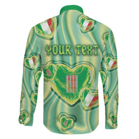 Personalized Italy Umbria Family Matching Long Sleeve Bodycon Dress and Hawaiian Shirt Flag Emerald Heart Candy