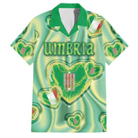 Personalized Italy Umbria Family Matching Short Sleeve Bodycon Dress and Hawaiian Shirt Flag Emerald Heart Candy