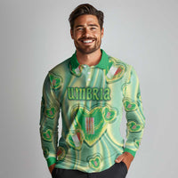 Personalized Italy Umbria Long Sleeve Polo Shirt Flag Emerald Heart Candy