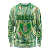 Personalized Italy Umbria Long Sleeve Shirt Flag Emerald Heart Candy