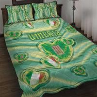 Italy Umbria Quilt Bed Set Flag Emerald Heart Candy