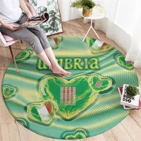 Italy Umbria Round Carpet Flag Emerald Heart Candy