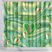 Italy Umbria Shower Curtain Flag Emerald Heart Candy
