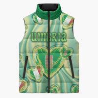 Personalized Italy Umbria Sleeveless Puffer Jacket Flag Emerald Heart Candy