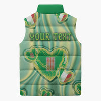 Personalized Italy Umbria Sleeveless Puffer Jacket Flag Emerald Heart Candy