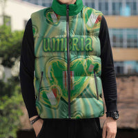 Personalized Italy Umbria Sleeveless Puffer Jacket Flag Emerald Heart Candy