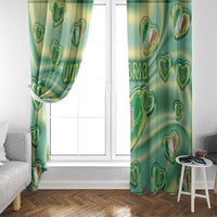 Italy Umbria Window Curtain Flag Emerald Heart Candy