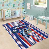 Cape Verde Football Area Rug Monster Blue Shark Striped Style