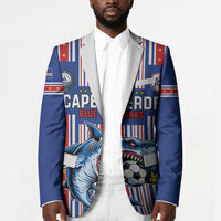 Custom Cape Verde Football Blazer Monster Blue Shark Striped Style