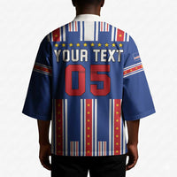 Custom Cape Verde Football Kimono Monster Blue Shark Striped Style