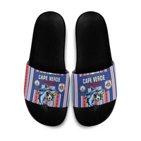 Cape Verde Football Slide Sandals Monster Blue Shark Striped Style