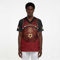 Custom Egypt Football Scrub Top Tribal Eagle With Ancient Egyptian Patterns