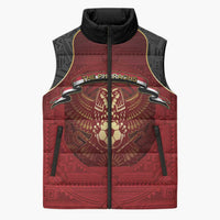 Custom Egypt Football Sleeveless Puffer Jacket Tribal Eagle With Ancient Egyptian Patterns