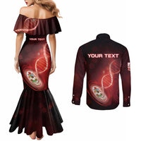 Personalized Bermuda Is In My DNA Couples Matching Mermaid Dress and Long Sleeve Button Shirt - Wonder Print Shop