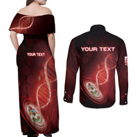 Personalized Bermuda Is In My DNA Couples Matching Off Shoulder Maxi Dress and Long Sleeve Button Shirt - Wonder Print Shop
