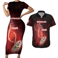 Personalized Bermuda Is In My DNA Couples Matching Short Sleeve Bodycon Dress and Hawaiian Shirt - Wonder Print Shop