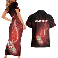 Personalized Bermuda Is In My DNA Couples Matching Short Sleeve Bodycon Dress and Hawaiian Shirt - Wonder Print Shop