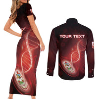 Personalized Bermuda Is In My DNA Couples Matching Short Sleeve Bodycon Dress and Long Sleeve Button Shirt - Wonder Print Shop
