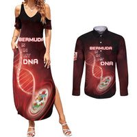Personalized Bermuda Is In My DNA Couples Matching Summer Maxi Dress and Long Sleeve Button Shirt - Wonder Print Shop