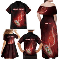 Personalized Bermuda Is In My DNA Family Matching Off Shoulder Maxi Dress and Hawaiian Shirt - Wonder Print Shop