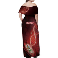 Personalized Bermuda Is In My DNA Family Matching Off Shoulder Maxi Dress and Hawaiian Shirt - Wonder Print Shop